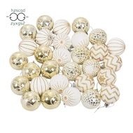 30Pcs Christmas Tree Decor High Qulity White Gold Ball Ornament Bauble Party Hanging Ball for Home C