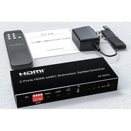 ตัวแยกเสียง HDMI eARC 4K 60Hz 7.1CH แบบสองทาง HDMI Audio Switch Splitter 1x2 2x1 พร้อม Toslink SPDIF