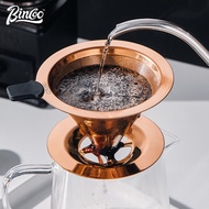 BINCOO Coffee Dripper Stainless Steel Coffee Filter Cup Hand-Pour Coffee Maker Suit Dripper Set