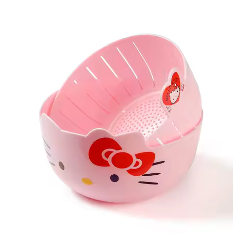 Sanrio Hellokitty basket household fruit plate round vegetable sink fruit basket double layer vegeta