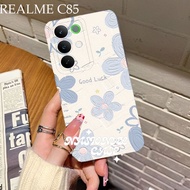 Casing for Realme C85 4G/5G - 15X Softcase Procamera Silicon Cool blue Flower Motif Latest Cool Curr