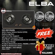(NEW 2026) ELBA Gas Hob 5.0kW EGH-S8512G(GR) | Built-in Gas Stoves | Flame Failure Device (FFD) | Da