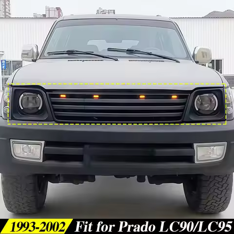 Front Grille W/Light Fits For 1993-2002 Toyota Land Crusier LC90 LC95 Padro FJ90 FJ95 Headlights&Lig