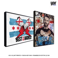 CM Punk Poster: Best in the World Frameblock - UFC Wall Decoration