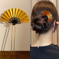 (GOOD) Lovely Yellow Needle Fan Hair Brooch, Ao Dai Bridal Hair Accessory