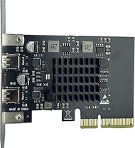 PCIE to USB C Expansion Card, Dual USB 3.2 Gen 2 Type-C Ports, ASM3142, PCIe 3.0 x4 Form Factor, PCI