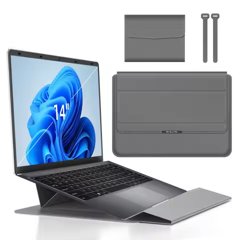 for Bmax MaxBook Y14 S14 Pro Laptop Sleeve Foldable Stand Hand Rest Pad Storage Pouch for Mouse Belt