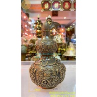 Antique Brown Feng Shui Bronze Chrysanthemum Gourd