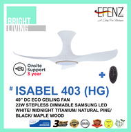EFENZ Hugger 40" DC-Eco Ceiling Fan with 22W Samsung Dimmable LED Light Kit (Kith Edition)