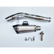 สลิปออน งานแสตนเลส สำหรับ ZX25R พร้อมปลายท่อ Akapovic Shorty มีหู งานดีมาก