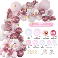 115 Pcs Balon Ungu Pink Latex Balon Garland Rantai Dekorasi Pesta Ulang Tahun Dekorasi