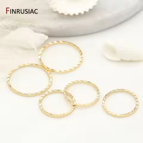 10PCS 7 Sizes 14K Gold Plated Brass Round Closed Rings Circle Connector High Quality Jewelry Finding