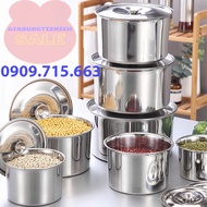 Thố Tròn inox - Âu Trộn Inox Đựng Gia Vị - Thực Phẩm Có Nắp