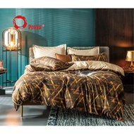 CADAR QUEEN &amp; KING "PROYU" CADAR Bercorak 100% Cotton 7-In-1 1000TC High Quality Fitted Bedsheet With Comforter (Queen/K