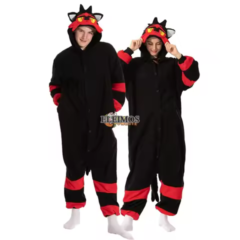 Halloween Onesie Black Cartoon Pajama For Adult Kids Women Men Animal Kigurumis Pyjamas Homewear Cos