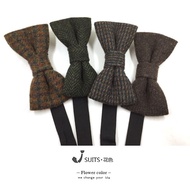 Tweed Scottish Pure Wool Tweed Bow Tie Retro British Wool Bow Tie Uncle nick All-Match Bow Tie
