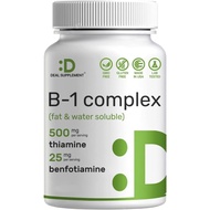 Deal Supplement Vitamin B1 500mg with Benfotiamine, 240 Capsules – 2 in 1 Enhanced Formula – Fat & W