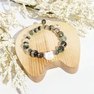 萌萌清新貓喵頭 - 天然聚寶盆綠幽靈水晶手鍊