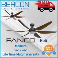 Beacon LED Fanco Heli Madeira DC Ceiling Fan with/without Light 6 Blades 56 / 66  Inch