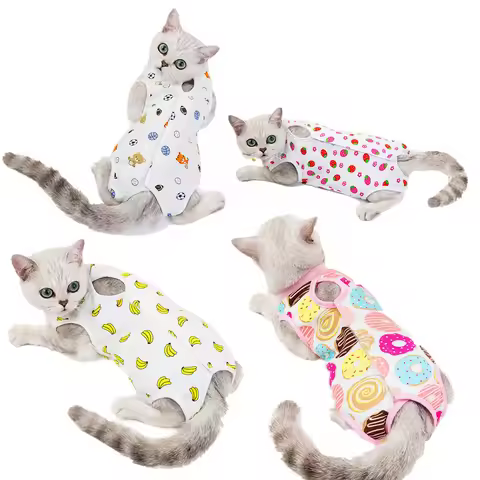 Pet Puppy Dog Cat Clothes Vest Professional Cat Recovery Suit for Abdominal Wounds or Skin Diseases 