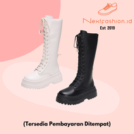 Sepatu Boots Panjang Wanita Hak Sedang Fashion 284 Nextfashion