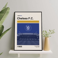 European Football Club Frame Poster Size 10R-16R - Frameblock Chelsea