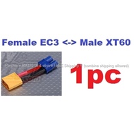 EC3(F) <-> XT60(M) Adapter Battery Connector Wires RC Converter Cable Plug