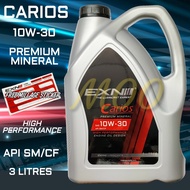 EXN CARIOS SAE 10W-30 10W30 HIGH PERFORMANCE PREMIUM MINERAL ENGINE OIL API SM/CF 3 LITRES
