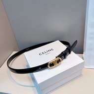 Celine 黑色金扣凱旋門真皮皮帶 歐碼75-110多尺碼可選
