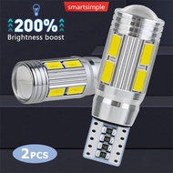 SMARTSIMPLE 2Pcs T10 Car W5W 5730 10SMD Led Bulb Reverse Signal Light Reading Lamps 12V 6500K Auto W