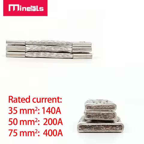 Flexible Bus Bar 72mm Plated Copper Braided Strap Busbar M4 M6 M8 M10 Connector Battery Band 35mm2 5