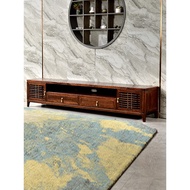 New Chinese Style 1.8m TV Cabinet Ebony All Solid Wood 2m Floor Cabinet Log 2.2/2.4m Living Room Loc