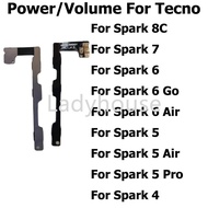 New For Tecno Spark 7 6 5 4 3 Go Air Pro Lite Power On Off Switch Button Volume Key Button For Spark