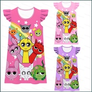 YT2 Incredibox Sprunki house nightdress Childrens ruffled dress cosplay cloth YT2