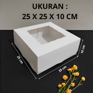 (10 Pcs) Packaging White Box Kotak kek Hampers Cake Kuih Bread Cookies 25 cm x 25 cm x 10 cm White I