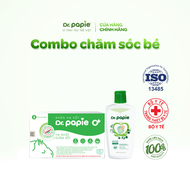 Combo 1 Hộp Khăn Hạ Sốt Dr.Papie 0+ Và 1 Nước Tắm Thảo Dược Dr.Papie 230ml