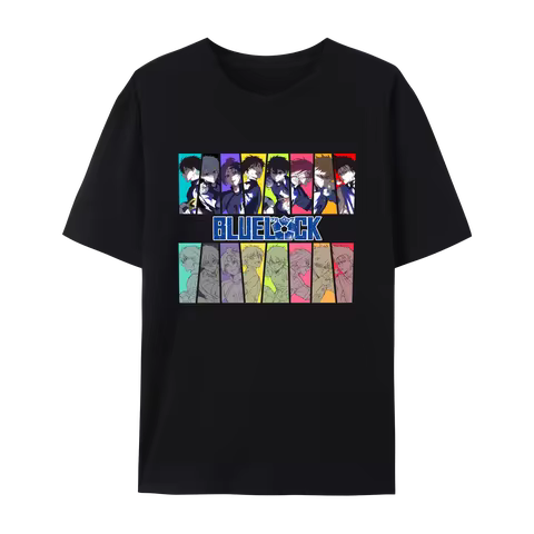Blue Anime Lock Yoichi Isagi & Seishiro Nagi Graphic Cotton T-Shirt,Japanese Anime Unisex Short Slee