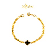 MASDORA 916 Gold Bracelet Rantai Tangan Emas ~ Clover Boba (Black) (EMAS 916/22K)