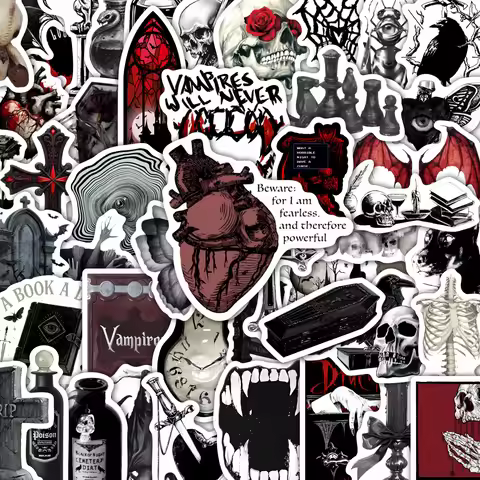 50pcs Vampire Elements Stickers Gothic Diy Stickers Scrapbooking Phone Luggage Skateboard Waterproof