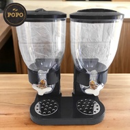 Cereal Dispenser Dual Chocolate Coffee Cereal Candy Jar Remove Install LAS