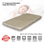 Royal Brand Single Compressed Rebond Mattress (Thickness 5 inches) Single Mattress / Tilam Bujang (t