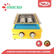 OMICKO BBQ GRILL SATYE 2 BURNER SAUSAGE GRILL / STOVE LR-Q2B