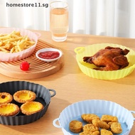 Homestore 20cm Air Fryers Oven Baking Tray Fried Pizza Chicken Basket Mat AirFryer Silicone Pot Round Replacemen Grill Pan Accessories .