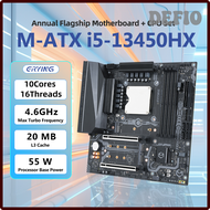 DEFIO ERYING เมนบอร์ดคอมพิวเตอร์เล่นเกม DIYชุดตัวต่อ CPU แกนออนบอร์ด I5 13450HX DDR5 5600 10C1 6T ชุ