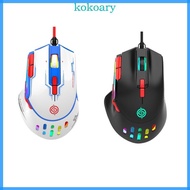 KOK 9 Keys ​Macro Programming Mouse 6400DPI USB Game  Optical Mice Hollowed Out