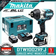 MAKITA บล๊อค บล๊อก ถอดล้อ ไร้สาย 18V - BL MOTOR แกน 1/2 นิ้ว (4หุน, แรงบิด 1000Nm) รุ่น DTW1002RFJ /