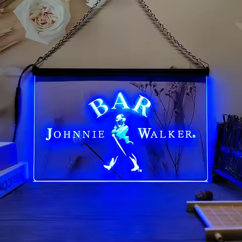 BAR Walker Whiskey -3D Carving LED Neon Sign Home Decor Wall Wedding Creative Bedroom Desk
