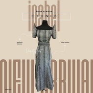 Zebra Black / White  Inabel Ethnic Long Dress Filipiniana