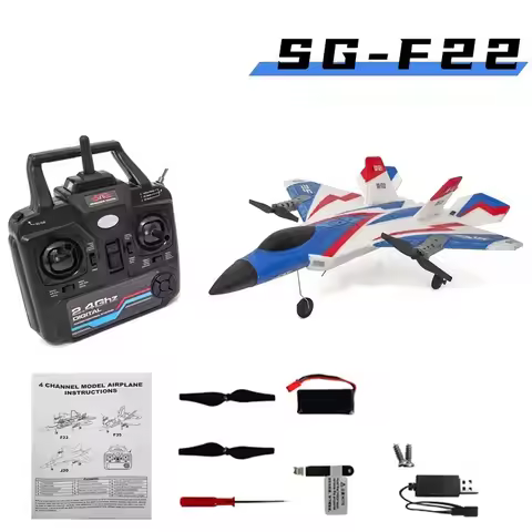 SG-F22 4K RC Airplane 3D Stunt Plane Model 2.4G Remote Control Fighter Glider Electric Rc Aircraft T
