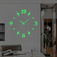 1pc 40cm New Luminous Star Wall Clock Large Watch Horloge 3D DIY Acrylic Mirror Stickers Modern Mute